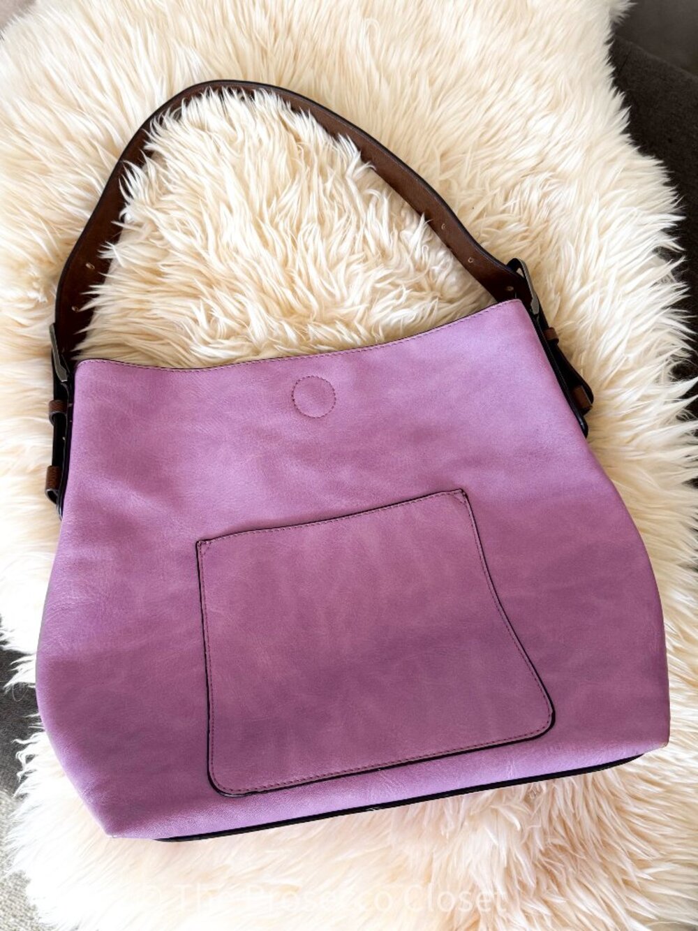 Purple Joy Susan Faux Leather Hobo Bag (no insert)
